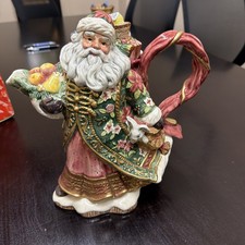 Fitz and Floyd Father Christmas Teapot Tea Pot Christmas Santa 1995 VTG Rare picture