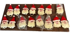Vtg Christmas Lot Of 15 Santa Head Satin Napkin Rings Usna Made in Taiwan *Read* picture