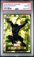 2024 Topps Chrome Marvel Sapphire Black Panther Yellow /75 PSA 10 #53 Gem Mint picture