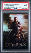 2003 Topps LOTR Return of the King #2 Aragorn Riding Foil Trading Card PSA 9 picture