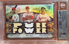 Topps 2015 Triple Threads Relic Mike Trout Albert Pujols Hamilton TTRC-PTH /36 picture