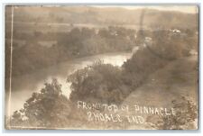 c1910's Birds Eye View River Top Of Pinnacle Shoals Indiana IN RPPC Postcard picture