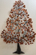 Vtg MCM Brutalist Copper Tree of Life Wall Sculpture Handmade 34x23 picture
