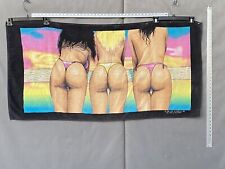 Vtg 1991 Roberto Ferrari Bikini Girls Neon Cotton Beach Towel picture