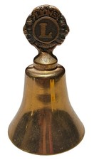 Vintage Brass Bell with Lions International Emblem, Small 3in picture