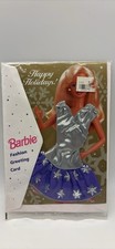 VNG Barbie Fashion Greeting Card  Happy Holidays  1995 Mattel w Party dress picture