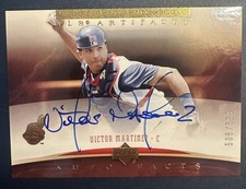 2005 UD Artifacts Victor Martinez On-Card Autograph /599 Indians Guardians picture