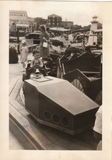 Vintage Photo 1930s Amusement Park Kiddie Ride Cars Fire Truck New Jersey USA picture