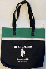 vtg THE CAVALIERS Drum & Bugle Corps Black & Green duffel bag 16.5”x16” picture