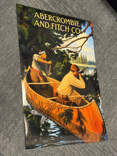 VTG ABERCROMBIE & FITCH Hunting Canoe Ad POSTER RARE 24” X 36” PROMO RP A&F picture