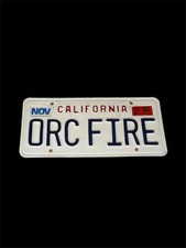 1995 California ORC FIRE Vanity License Plate Orange County Firefighter Vintage picture