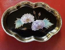Hungary Bakos Eva Beautifully Hand Painted Porcelain Pin Trinket Tray Dish picture