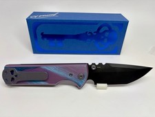Chaves Knives N.T.A.K -Custom Titanium Scales & Hardware - Purple & Blue Argyle picture