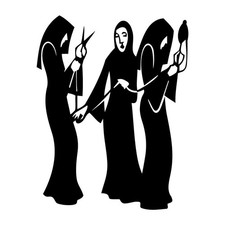 The Three Fates Goddesses Decal Sticker Black Die Cut Vinyl picture