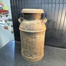 VINTAGE 10 GALLON STEEL MILK CAN FARM FRESH Pennsylvania Dairy picture