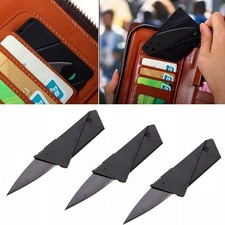 3X Folding CREDIT CARD-KNIFE Cards Wallet Folding Pocket Survival Micro Knives picture