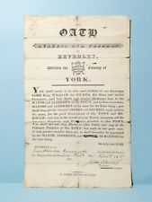 1837 James Harrison Oath of a Burgess & Freeman of Beverley York RARE #HBW picture