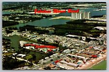 Miami Beach Aerial View Motel Row Vintage Unposted Circa 1968 Florida Postcard picture