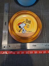 SNOOPY BASEBALL PLAYER PLATE IN ROUND HANGING FRAME. picture