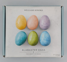 Williams Sonoma Alabaster Eggs Set of 6 – Decorative Easter Spring Table Decor picture