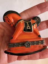 ADORABLE VINTAGE ROCKING HORSE TRINKET BOX picture