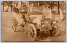 c1910 Family & Dog in Early Touring Car Automobile RPPC Real Photo Postcard picture