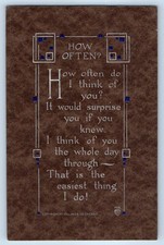 c1910's How Often Poem Arts Crafts Embossed Volland Posted Antique Postcard picture