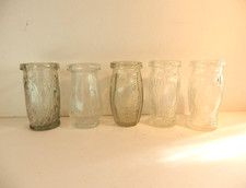 Five Vintage Glass Potted Meat Fish Paste Jars picture
