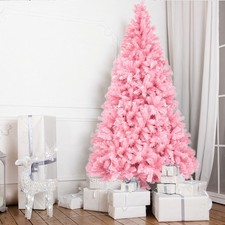 LEADZM 7ft 1400 Branch PVC Branch Iron Bracket Christmas Tree Pink picture
