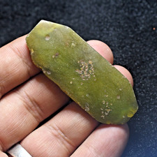 Large Ancient Central Asian Green Jade Stone Amulet Bead in Perfect Condition picture