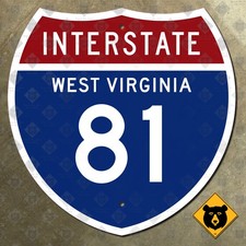 West Virginia Interstate 81 highway route marker road sign 1957 panhandle 12x12 picture