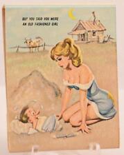 Old Fashioned Girl Pin Up Vintage Front Strike Match Book Full Unstruck picture