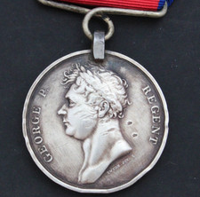 British Waterloo Artillery Decoration – Prince Regent & Wellington – Named picture