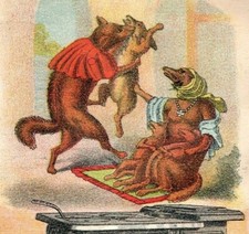 1880s-90s J.S & M. Peckham Stoves Anthropomorphic Foxes Grand Duke P194 picture