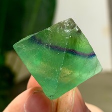 27G Natural green fluorite octahedron quartz crystal healing picture