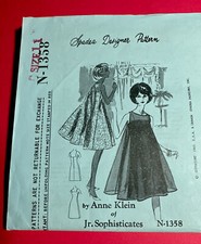 Rare FF 1960’s Spadea Anne Klein 1358 Junior Dress 11 Vintage Sewing Pattern picture