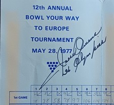 Jesse Owens Signed Autographed Bowling Tournament Scorecard - JSA LOA picture