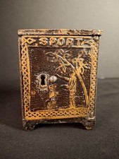 Antique 1882 Kyser & Rex Cast Iron Sport Safe Bank Elephant Giraffe Dog Patented picture