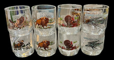 VINTAGE LIBBEY SUNOCO AMERICAN WILDLIFE 12 OZ PROMOTIONAL GLASSES SET OF 8 picture