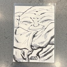 2025 Topps Chrome Yoda Sketch Card 1/1 by Allen Geneta picture