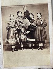 Rare CDV Victorian Gym Class Girls Exercising 1860s Photo Bodybuilding picture