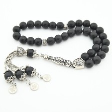 Dull mat Onyx Stone 33 bead Islamic Prayer Bead Misbaha Tesbih Turkey 123012 picture