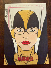 2007 Women of Marvel Signed Sketch Card 1/1 The Wasp Janet Van Dyne picture