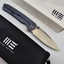 We Knife Co. Subjugator Folding Knife Blue Titanium Handle 20CV Blade WE21014C-3 picture