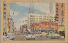 Postcard Central Avenue Looking South Corner Monrce Street Phoenix AZ picture