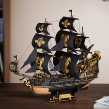 Robotime Rokr 3D Puzzle Wooden Seahouse Barque Model Kits Build Home Desk Decora picture