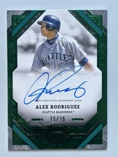 2025 Topps Tier One - Alex Rodriguez Auto 15/15 Green Foil Mariners #T1A-ARO picture