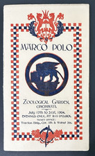 Vintage Marco Polo Cincinnati Zoological Gardens 1904 quad fold brochure - VG+ picture