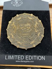 Disney RARE Pin Pirates of the Caribbean Aztec Coin Proof Large Jumbo LE 500  picture
