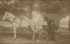 Oldest One Horse Carriage in America JW Baldwin Petersham MA c1910 RPPC picture